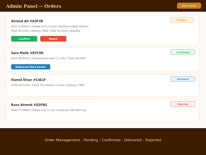 design a custom business website with order form and admin dashboard