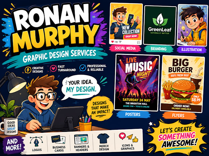 design clean business graphics for social media or web