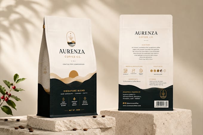 do coffee or tea packaging and label design for you