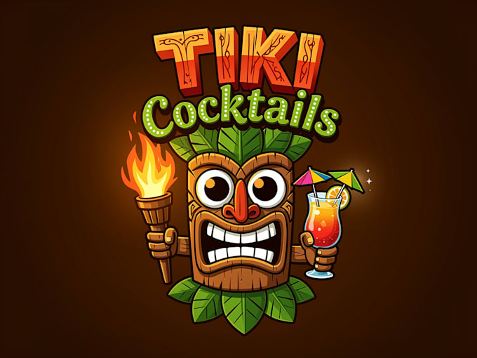 make unique tiki bar logo with unlimited revisions