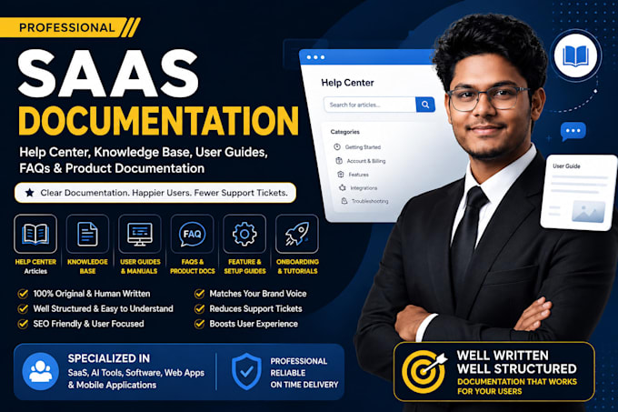 write saas documentation, help center, faq and knowledge base