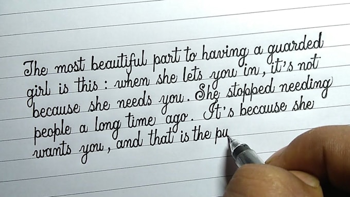 handwrite anything in my cursive handwriting style