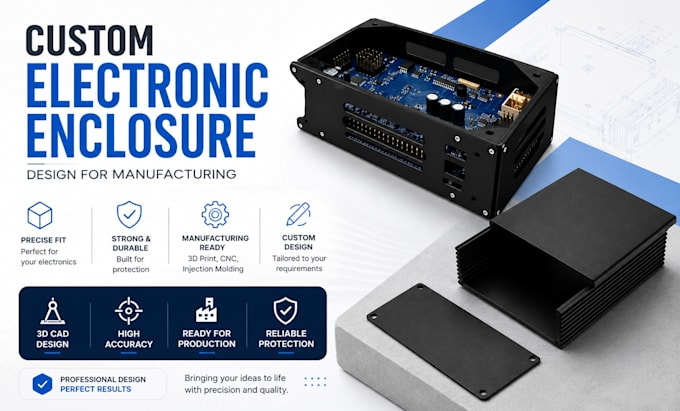 design custom pcb enclosure, electronic casing and housing for manufacturing