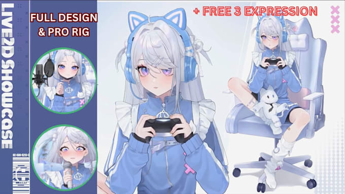 draw and rig anime live2d vtuber model, vtuber rigging, streaming avatar, chibi