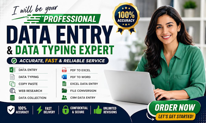 be your professional im worker, data typist