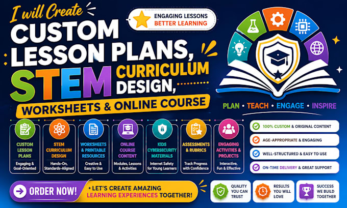 create custom lesson plans stem curriculum design, worksheets and online course