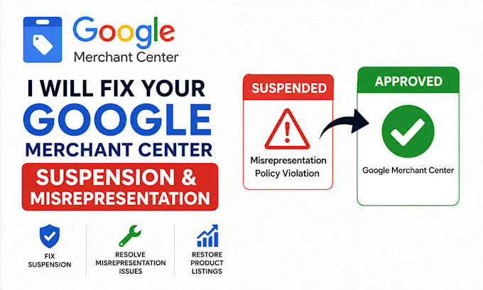 fix google merchant center suspension fix misrepresentation center