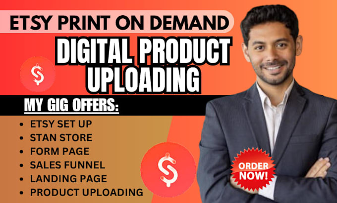 do etsy and stanstore promotion, gumroad setup, digital product design