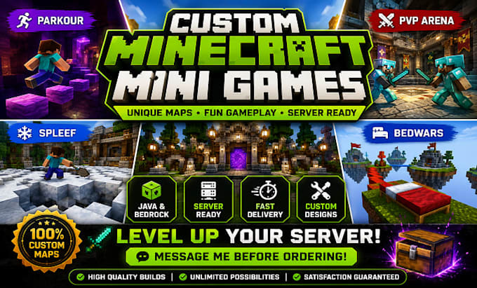 create custom minecraft mini games for your server or world, minecraft pvp maps