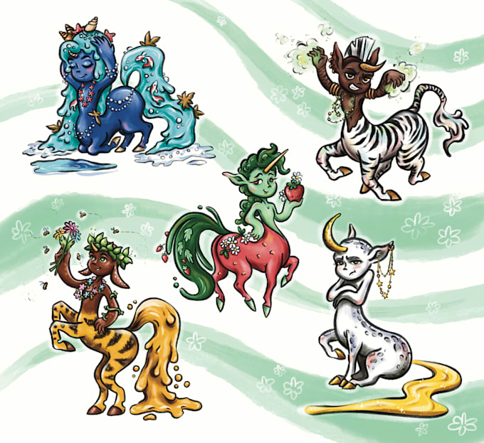 illustrate cute stickers and sticker packs