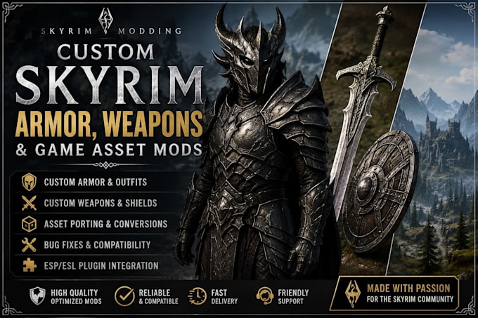 create custom skyrim armor, weapons, and game asset mods