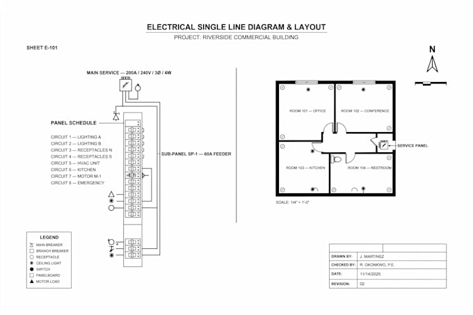design electrical single line diagram and electrical layout