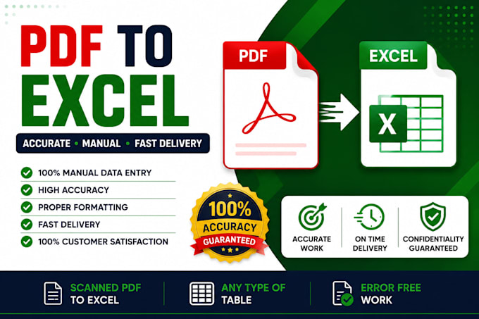 convert scanned PDF to excel spreadsheet manually