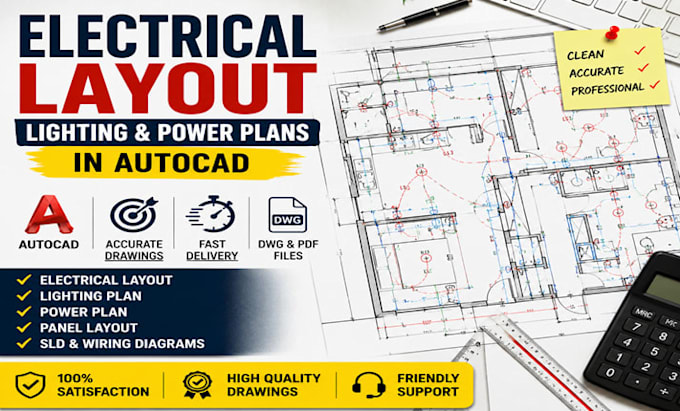design texas electrical layout, lighting and power plans in autocad