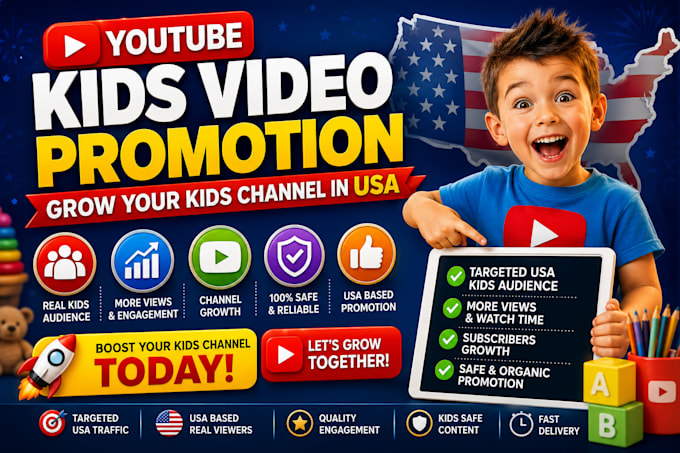 do professional youtube kids video promotion in USA