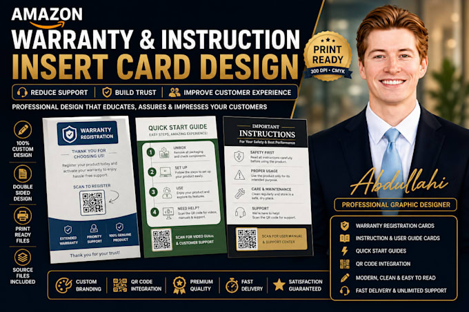 design amazon warranty registration instruction insert card