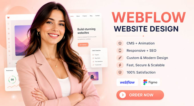design webflow website, framer website, figma to webflow website