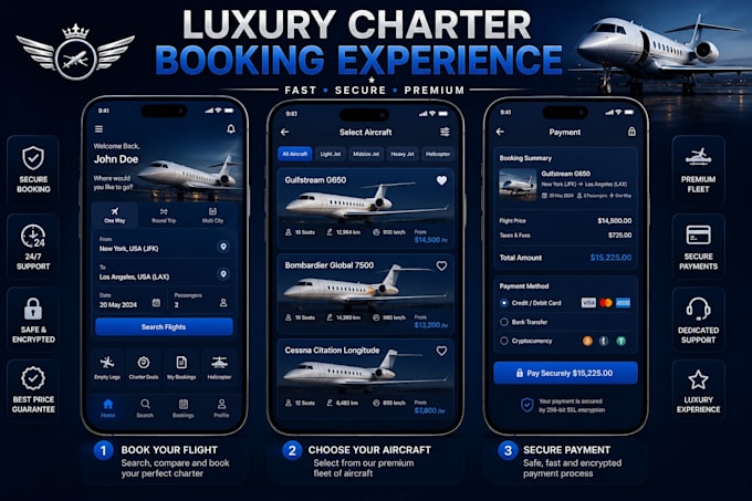 develop private jet booking app aircraft charter and helicopter booking app