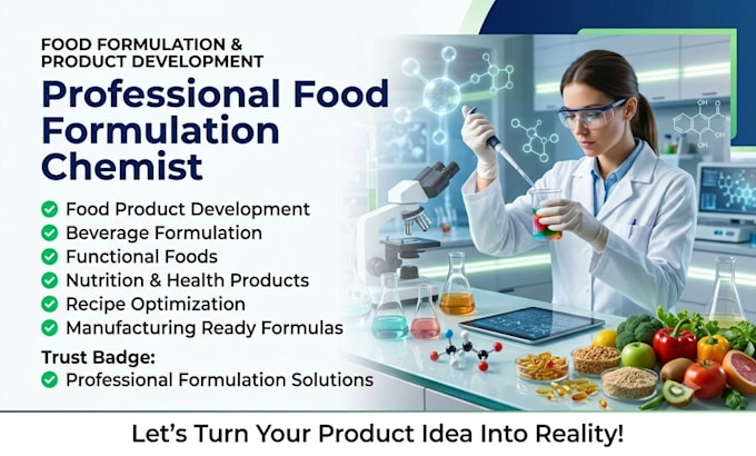 food formulation, vitamin and product development formulation chemist