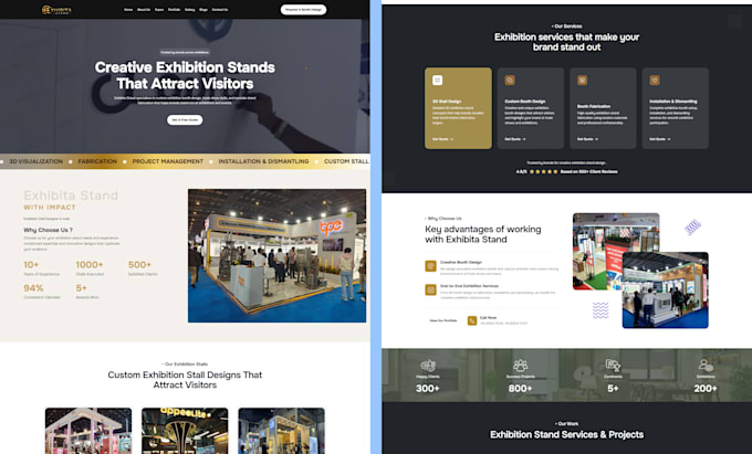 design a website landing page and html portfolio website