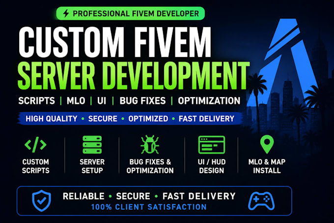 develop custom fivem scripts esx qbcore server setup bug fixes and UI