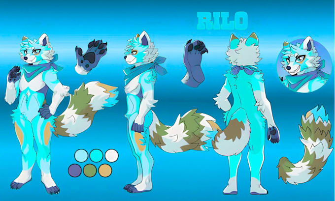 draw fursona reference sheet furry oc anthro character furry art