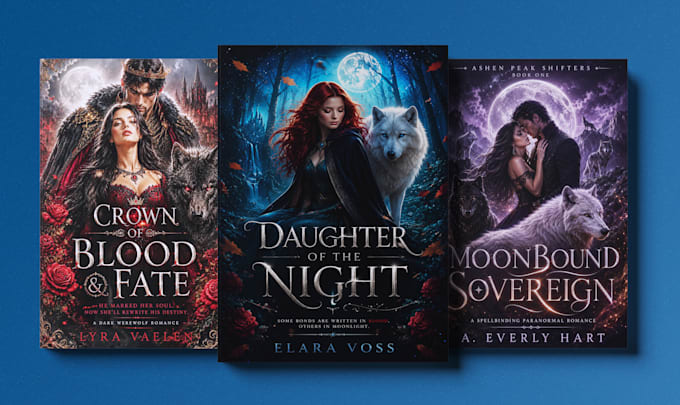 create an epic fantasy and romantasy book cover design