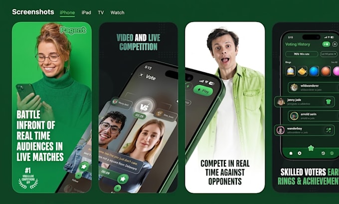 create modern mobile app store listing screenshots