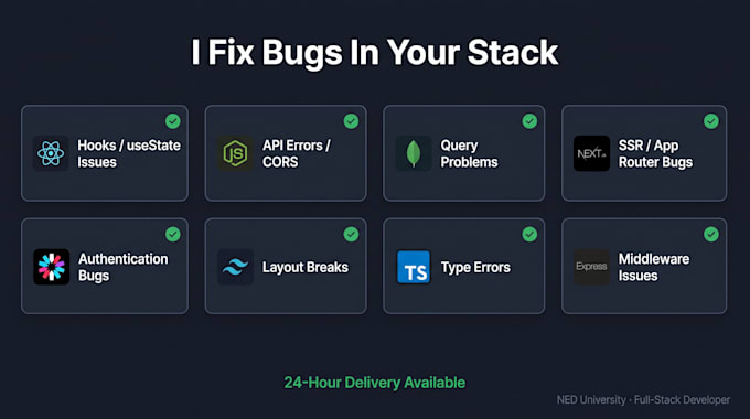 fix react, node js or mongodb bugs in your web app fast