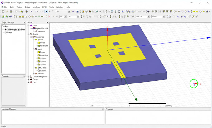design rf antenna microstrip antenna, patch antenna, impedance matching and hfss