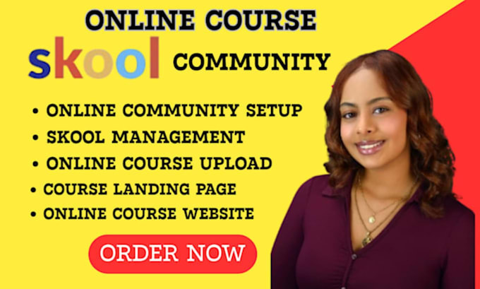 setup skool online community, skool course creation, skool community manager