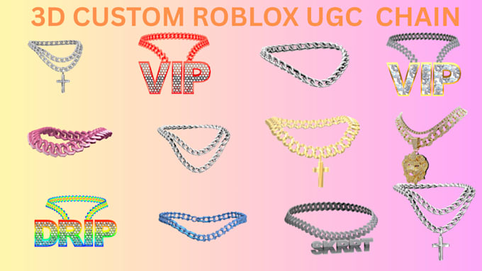 create 3d custom roblox ugc chain, necklace and accessories