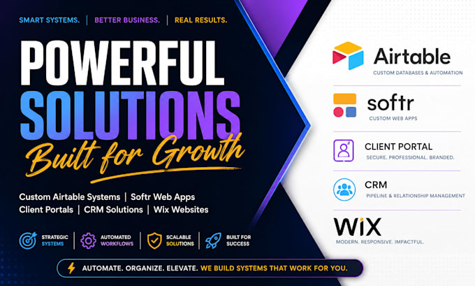 create airtable CRM airtable database softr web app client portal and wix