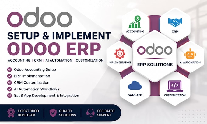 setup odoo accounting module implement erp customize ai automation CRM saas app