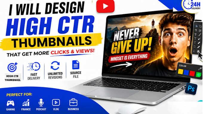 design high CTR pubg free fire gaming thumbnails