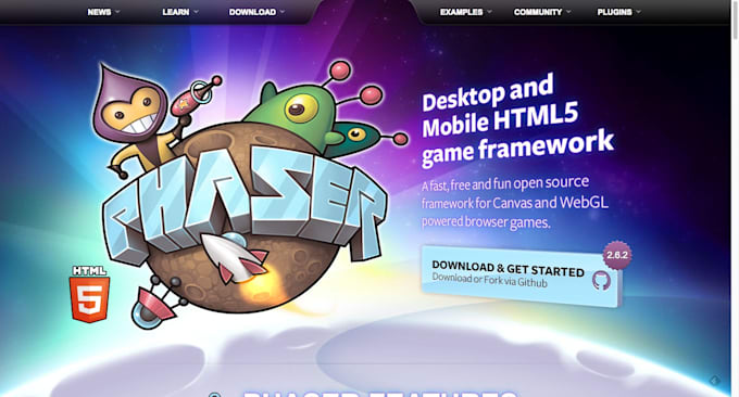 develop an HTML5 browser game using phaser js and javascript