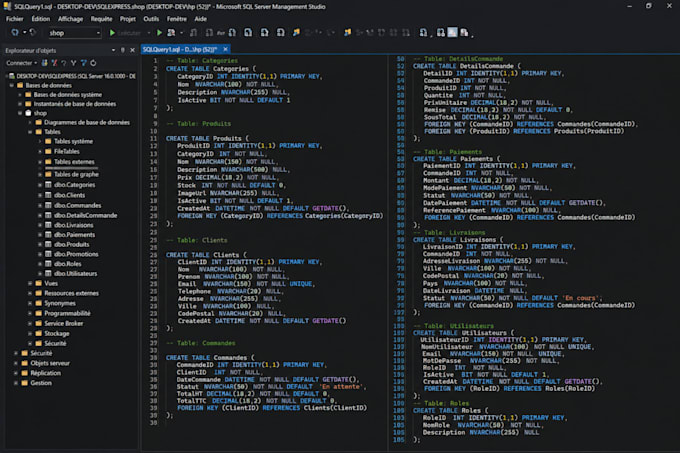 design a professional sql database