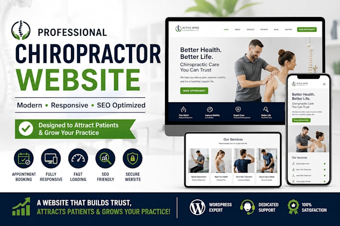 design and develop a professional chiropractor website for your clinic
