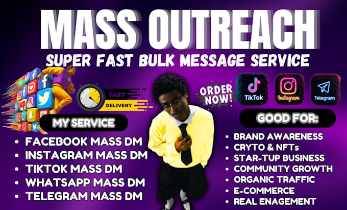 send instagram bulk message facebook direct message discord mass dm tiktok dms