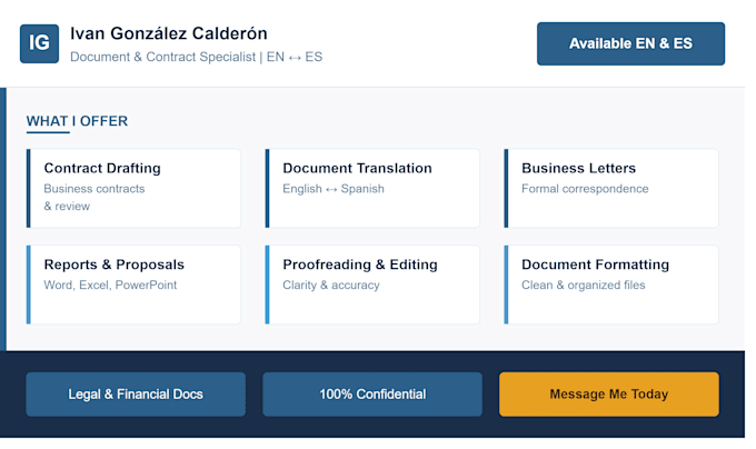 be your bilingual document and contract specialist