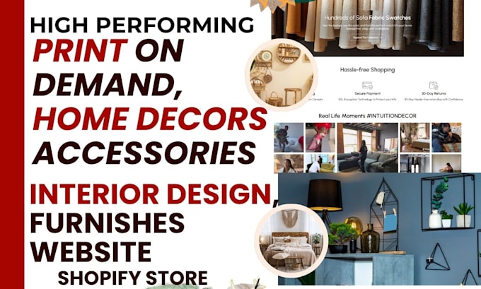 design home decor accessories website, print on demand interior design store