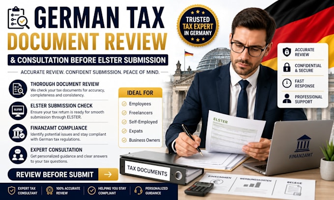 review german tax documents and consultation before elster submission