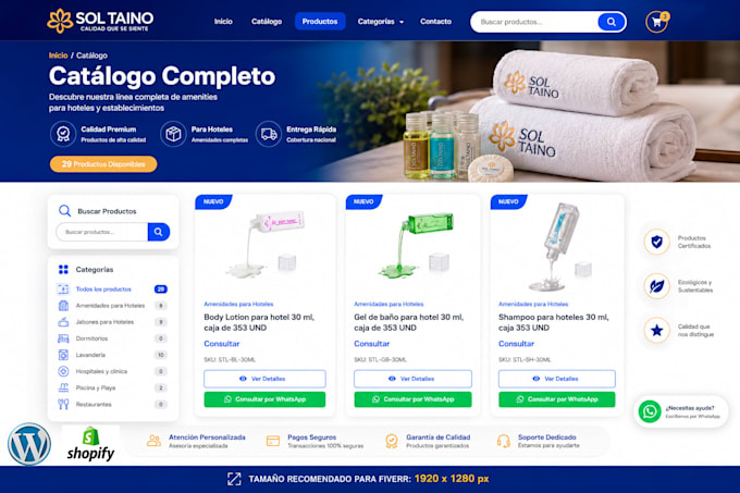 professional website built on wordpress and shopify