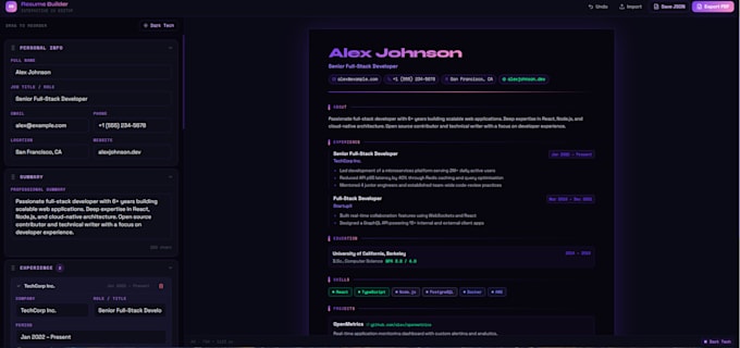 build a responsive react website with modern UI