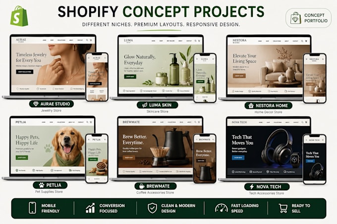 or redesign a premium shopify store and shopify website