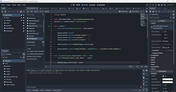 fix bugs and logic errors in python, gdscript, and godot engine