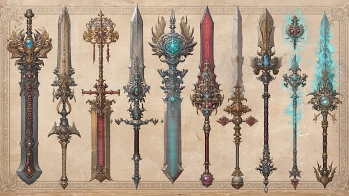 design unique weapons illustrations