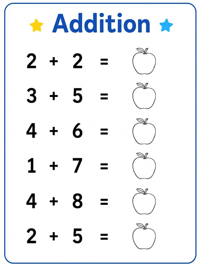 design colorful printable math worksheets for kids
