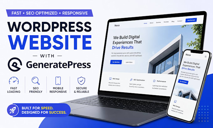 create a fast and seo optimised wordpress website with generatepress