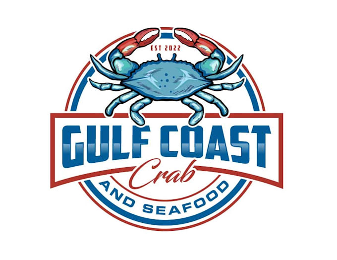 create a creative crab and seafood logo design in short time